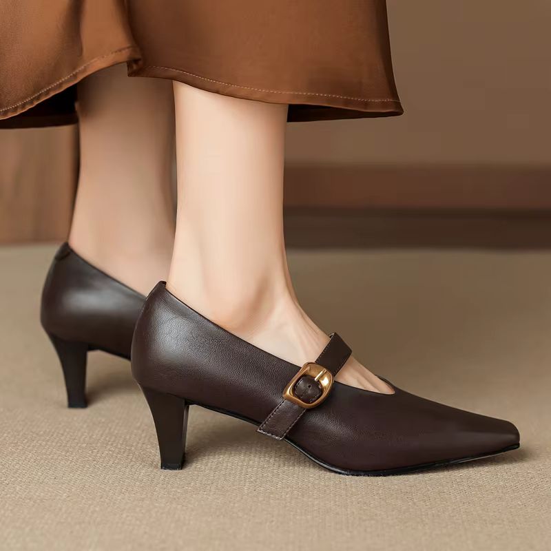 Tacones Lydia de cuero genuino