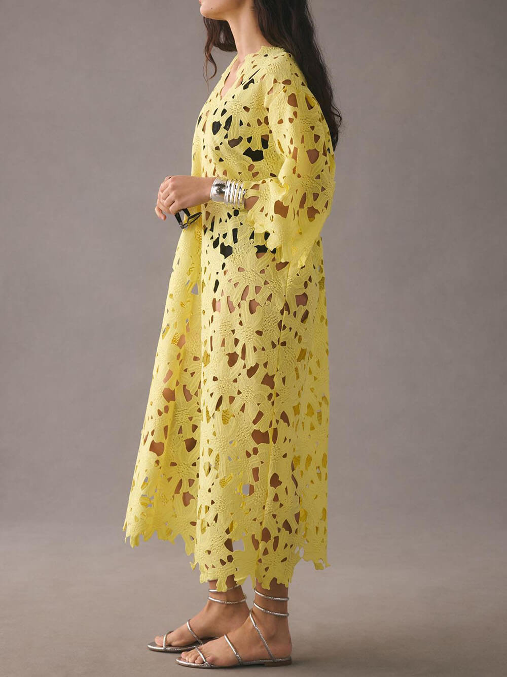 Midi-Strandkleid aus Spitze zum Überziehen