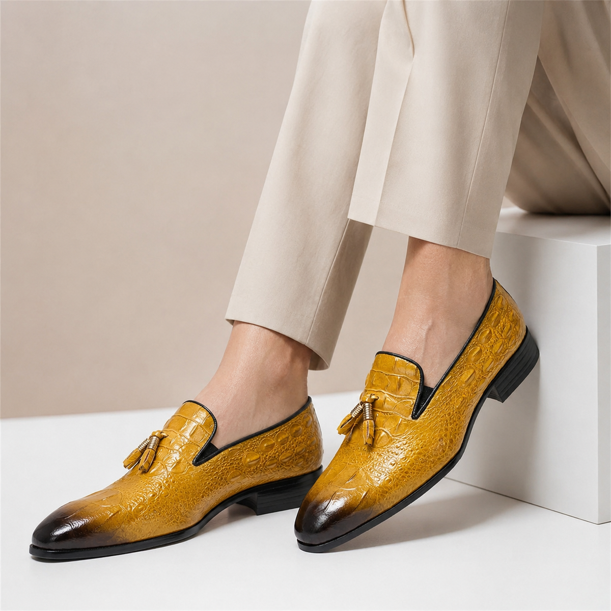 Barello Cowhide Leather Loafers