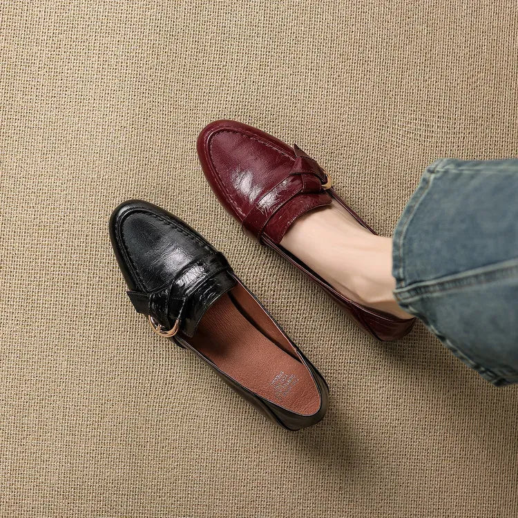 Mocasines Lila de cuero genuino