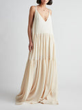 Sommerurlaub Neckholder-Maxikleid mit tiefem V-Ausschnitt