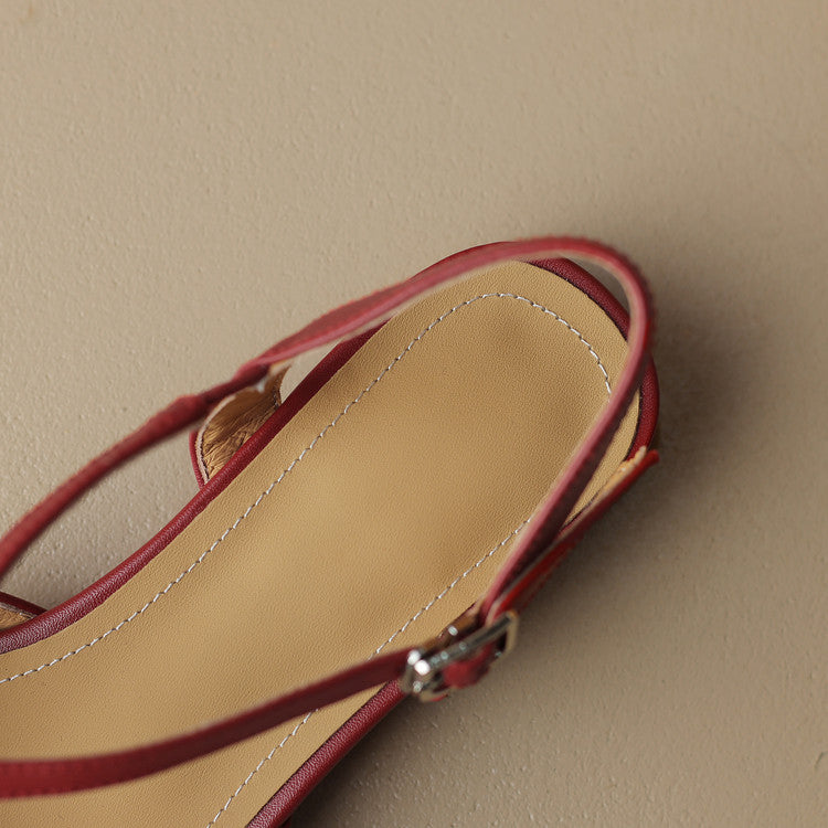 Stella Slingbacks i ægte læder med firkantet tå