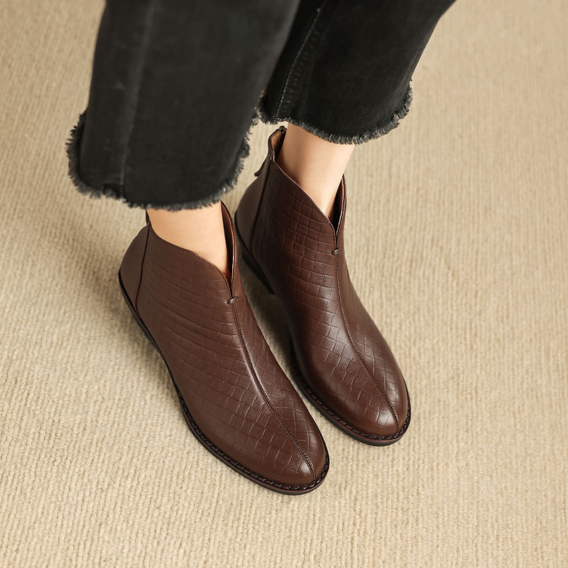 Camila ankelboots i äkta läder