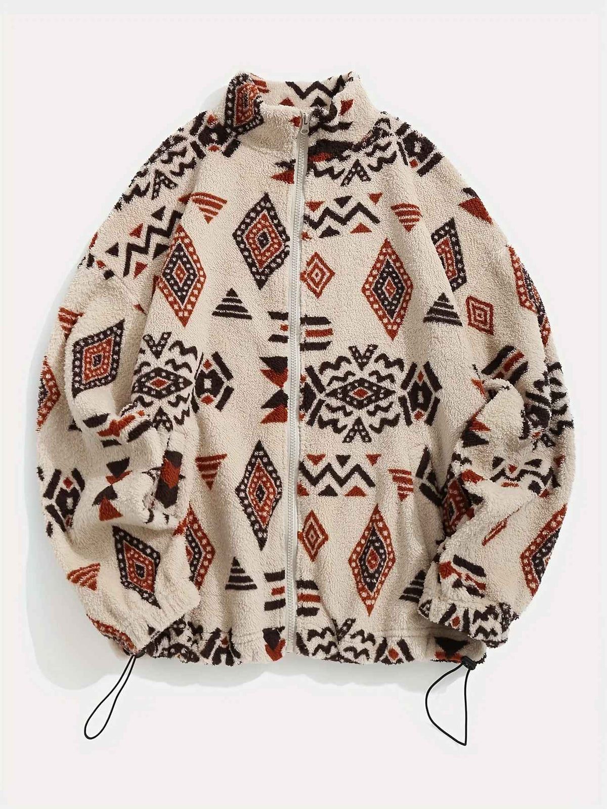 Mønstret plysjacket