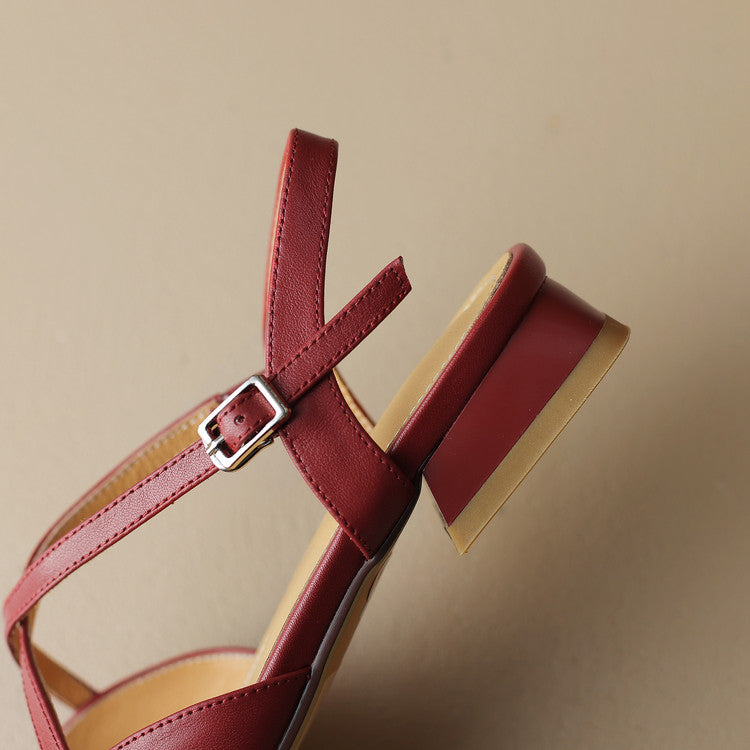 Stella Slingbacks i ægte læder med firkantet tå