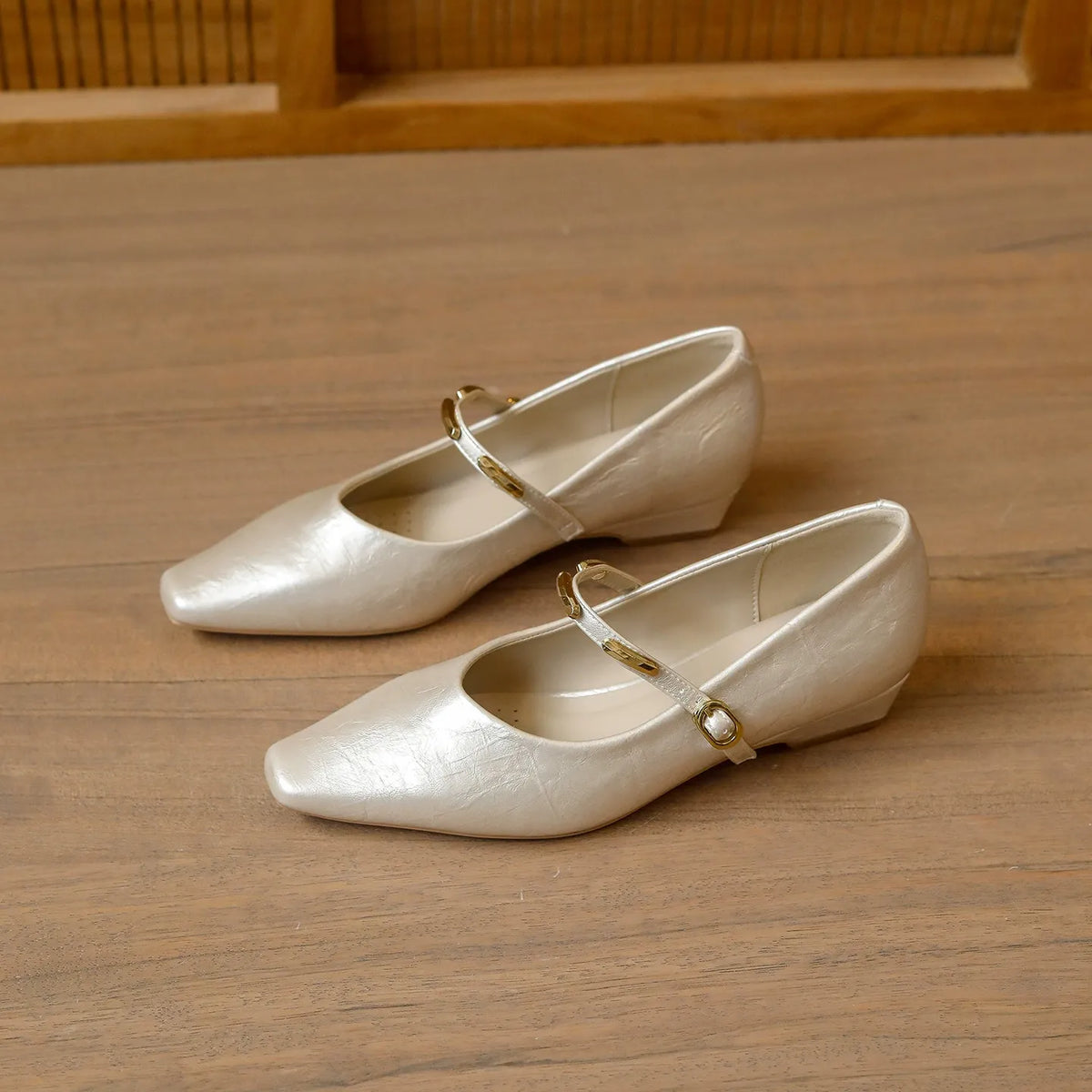 Zoe Leather Buckle Pumps
