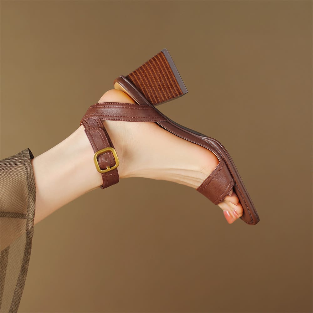 Alma Sculpted Heel Sandal