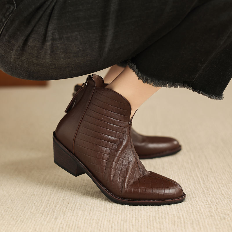 Camila ankelboots i äkta läder