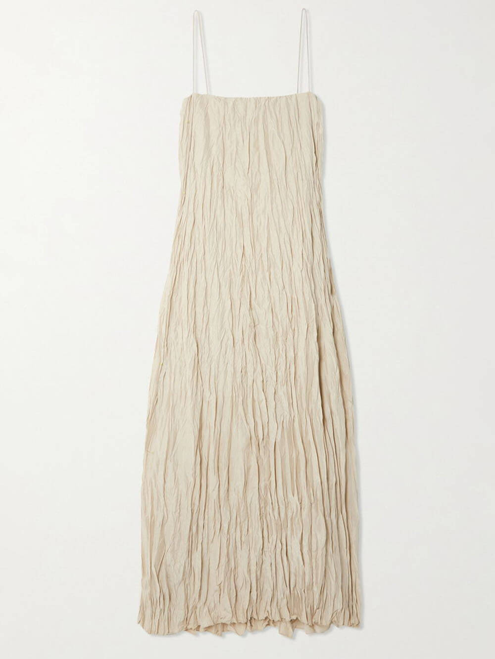 Elegantes und schönes plissiertes Träger-Maxikleid
