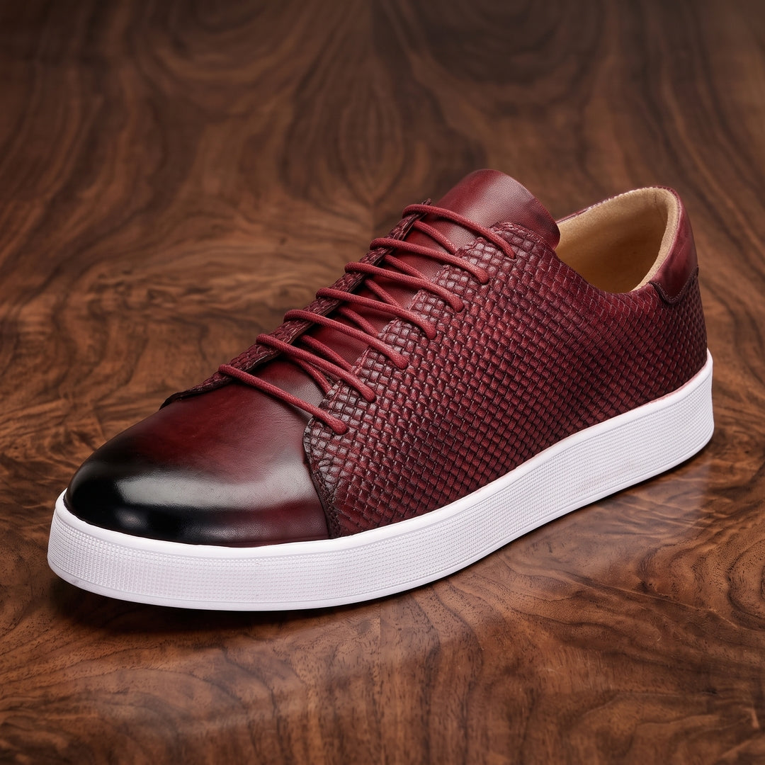 Flettede lædersneakers