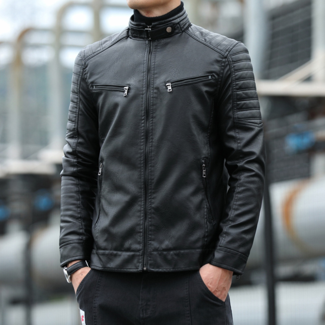 Klassische Lederjacke