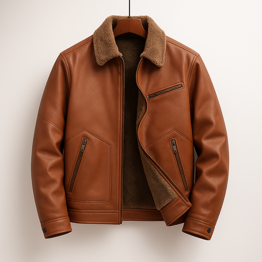 Jasper-Lederjacke mit Fleece