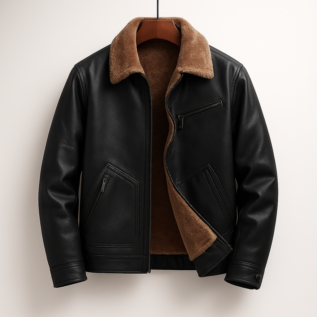 Jasper-Lederjacke mit Fleece
