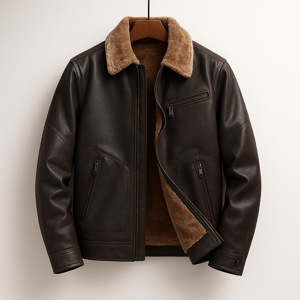 Jasper-Lederjacke mit Fleece