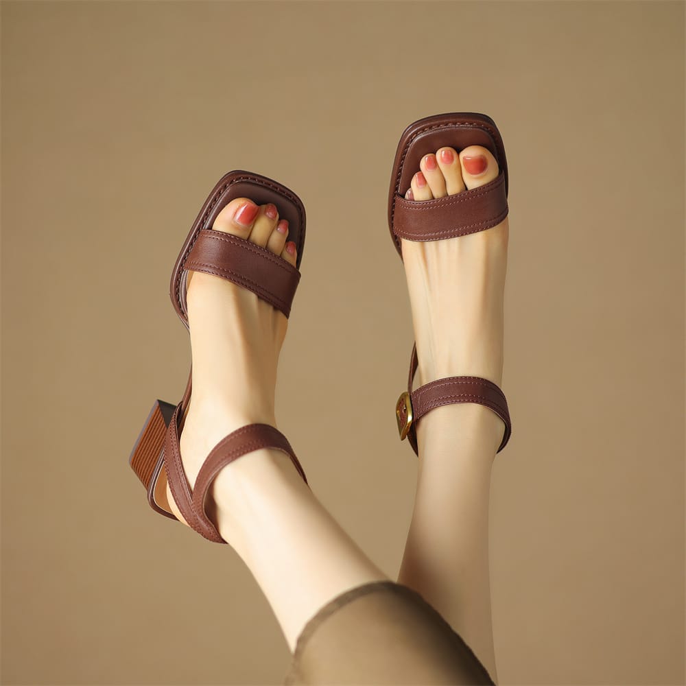 Alma Sculpted Heel Sandal
