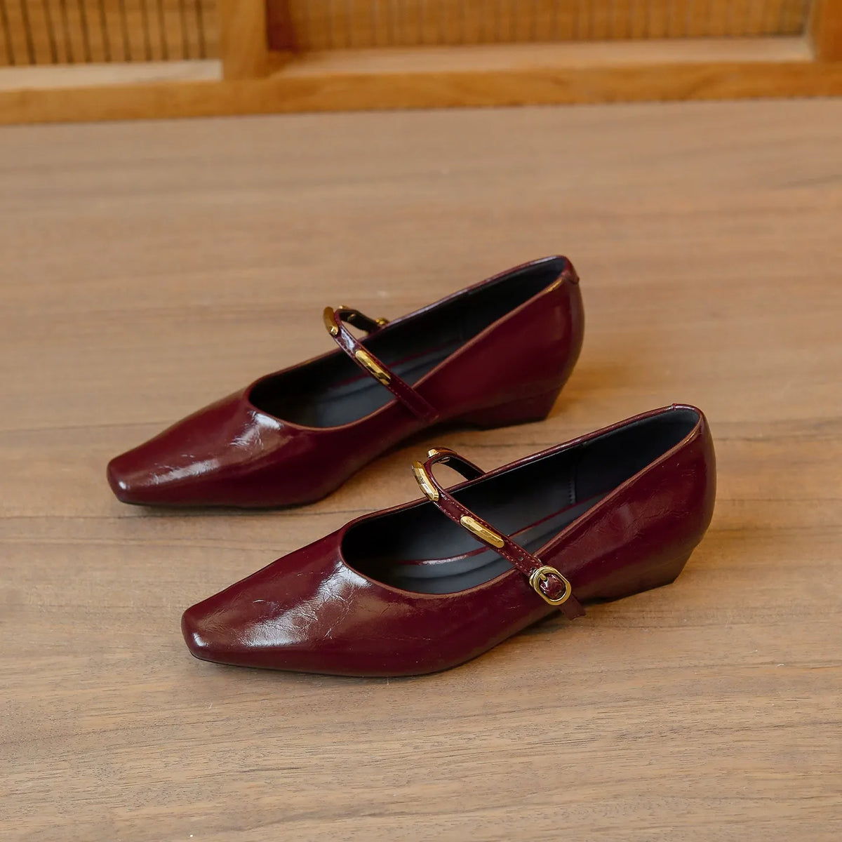 Zoe Leather Buckle Pumps
