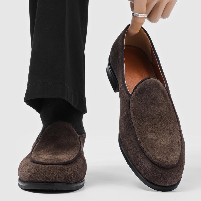 Mocassins Rasko à bout richelieu en daim véritable