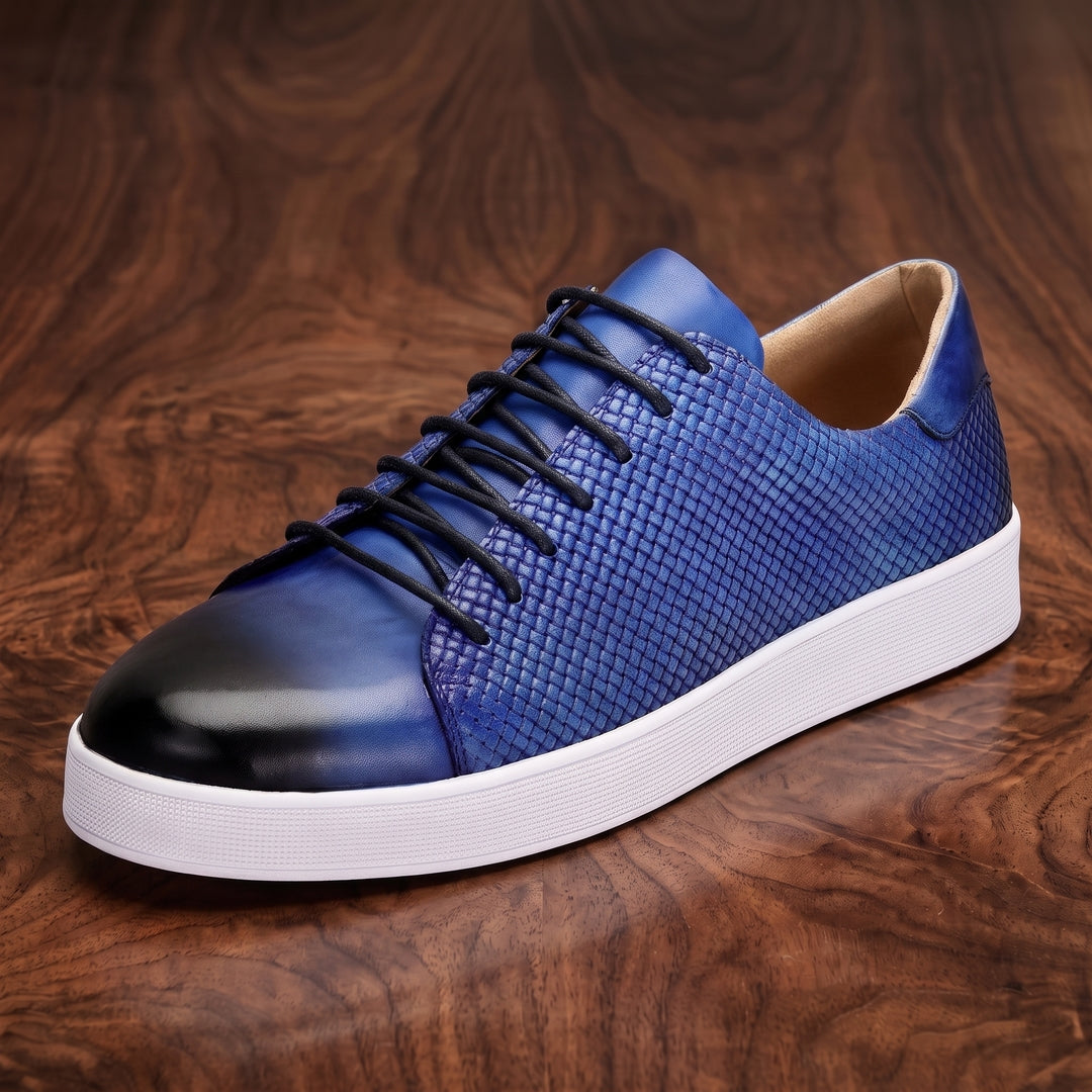 Flettede lædersneakers