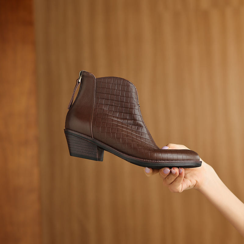 Camila ankelboots i äkta läder