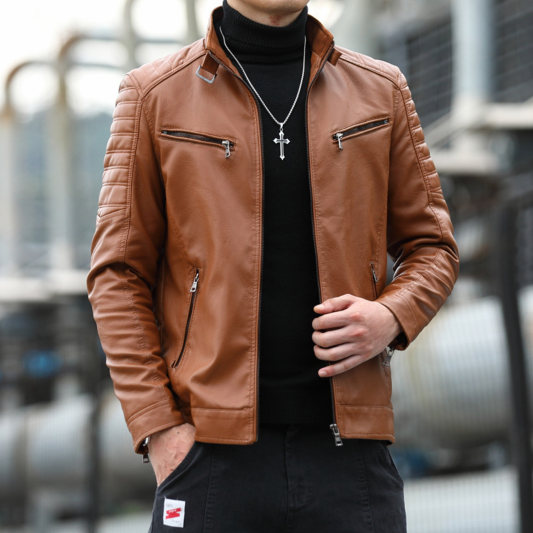 Klassische Lederjacke
