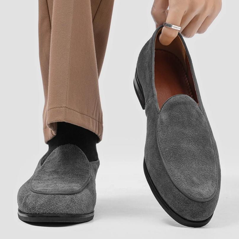 Mocassins Rasko à bout richelieu en daim véritable