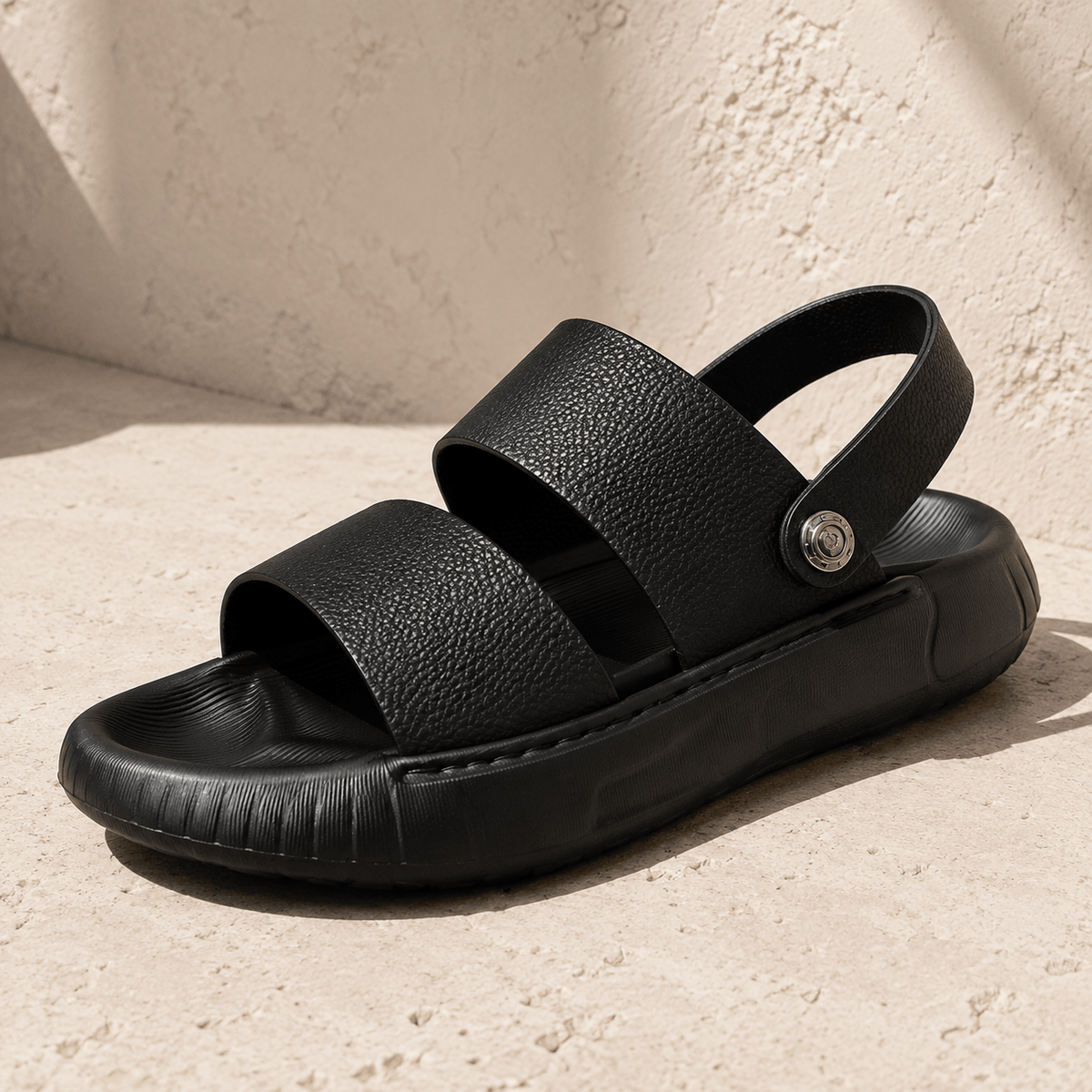 Strand-sandals i läder