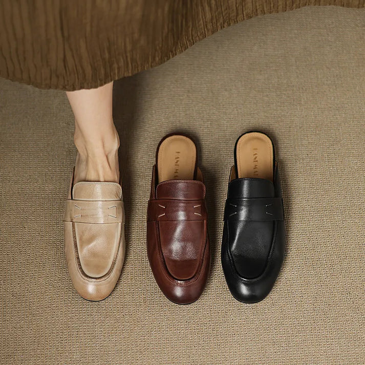 Mules Aurora de cuero genuino