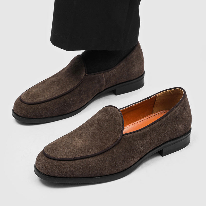 Mocassins Rasko à bout richelieu en daim véritable
