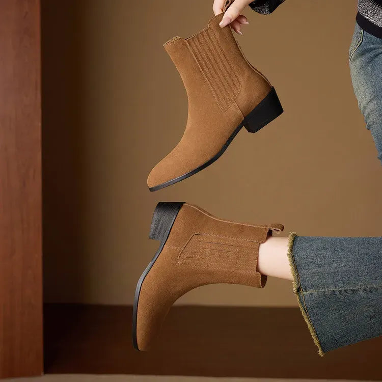 Bottes Mia en daim véritable