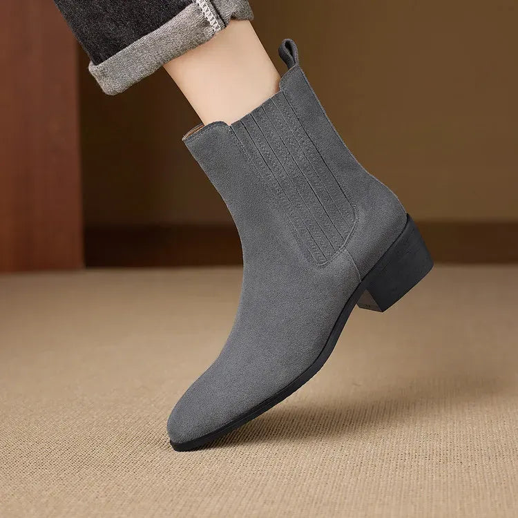 Stivali Elle in vera pelle scamosciata