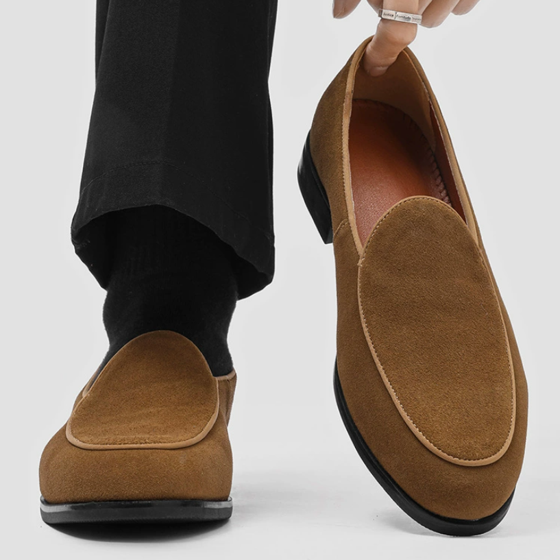 Mocassins Rasko à bout richelieu en daim véritable