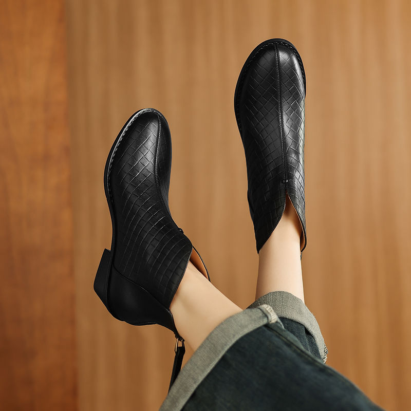Camila ankelboots i äkta läder