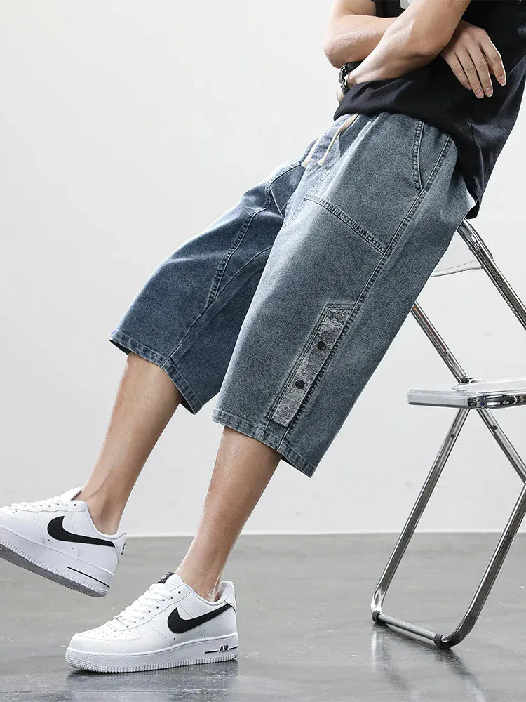 Logan Drop-Cut Denimshorts