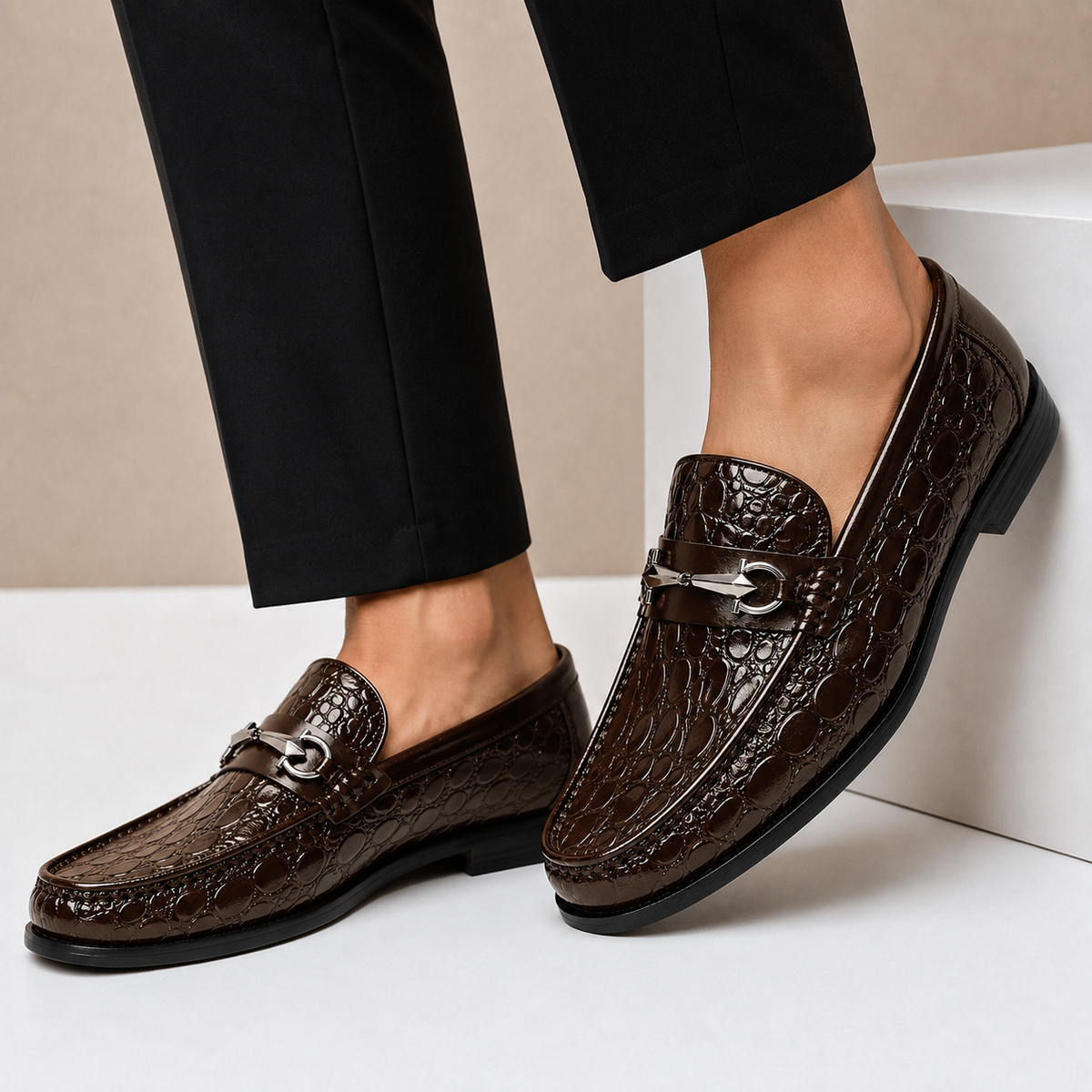 Dorvaro loafers i okselæder