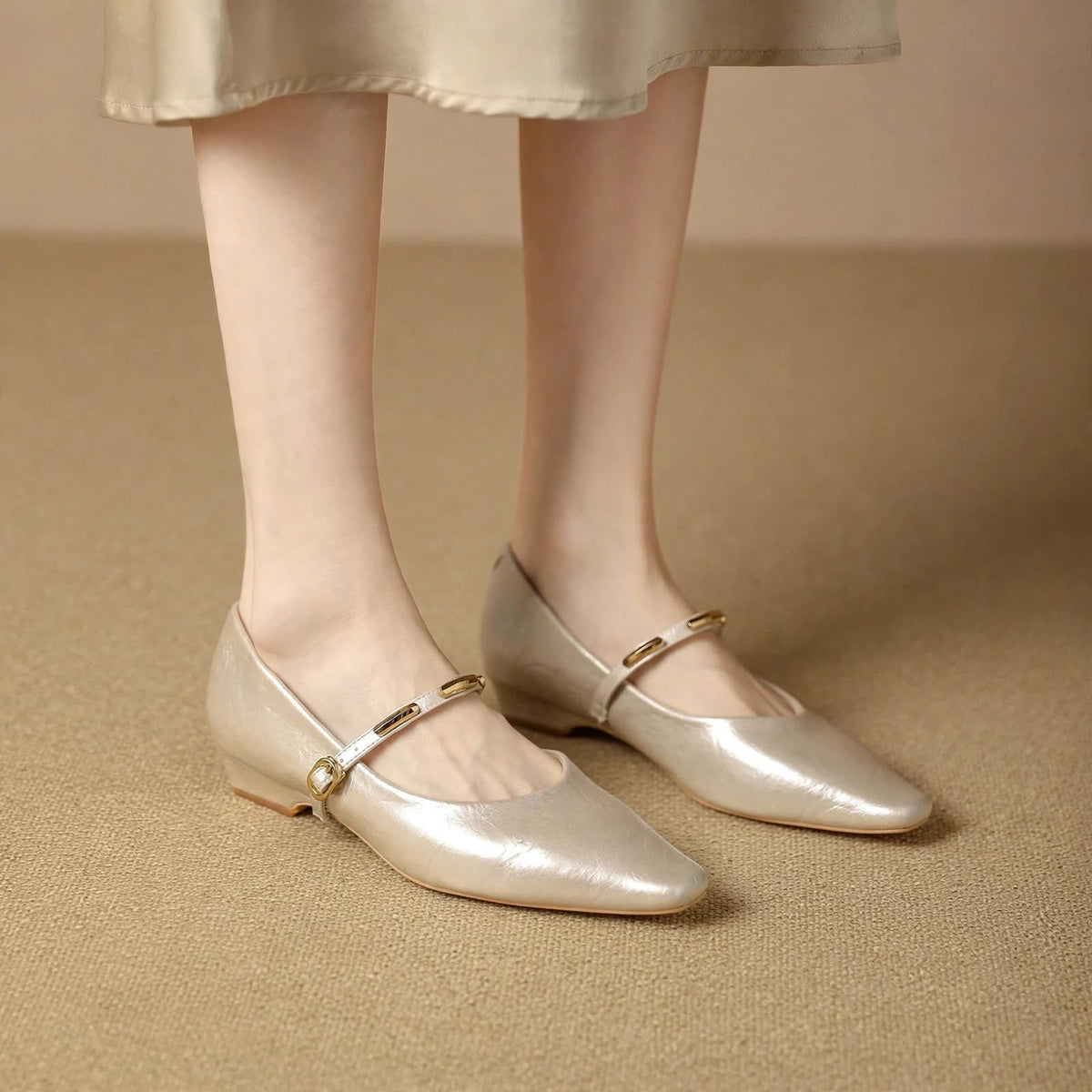Zoe Leather Buckle Pumps