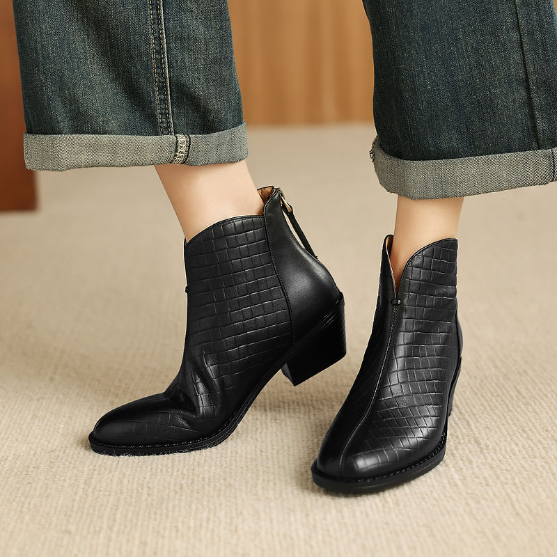 Camila ankelboots i äkta läder