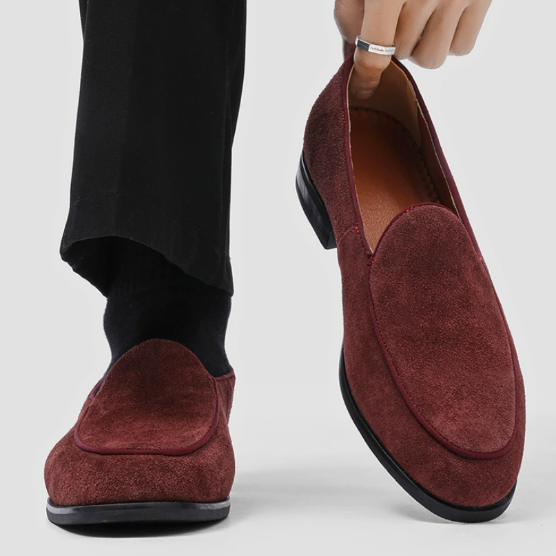 Mocassins Rasko à bout richelieu en daim véritable