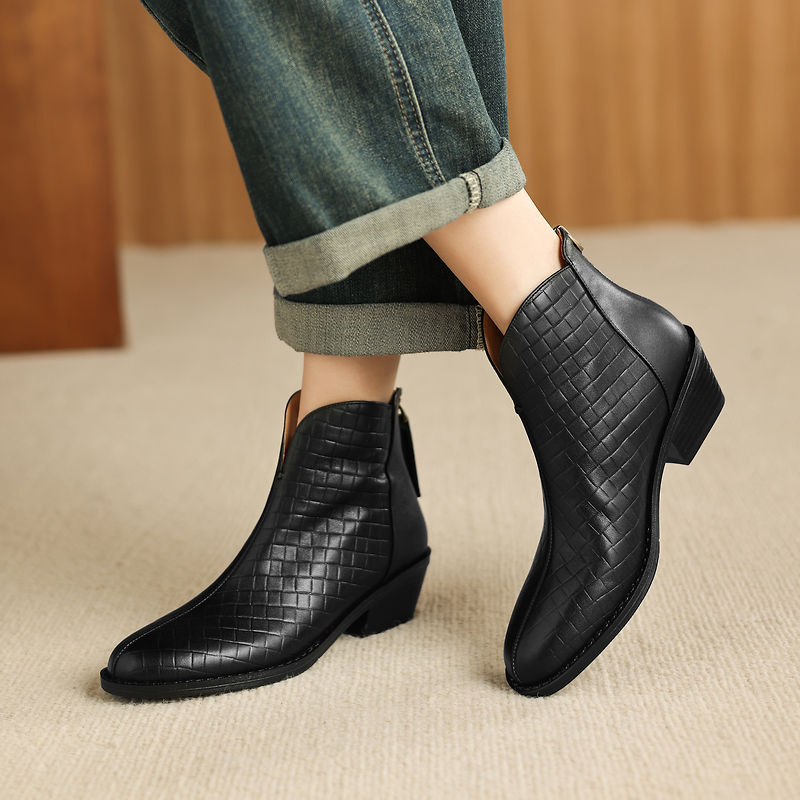Camila ankelboots i äkta läder
