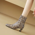 Botas de cuero Harly con estampado de serpiente