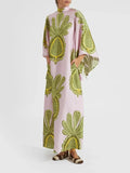 Robe longue avec imprimé gros ananas tropical