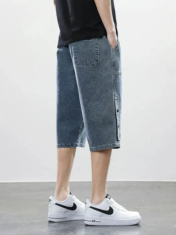 Logan Drop-Cut Denimshorts