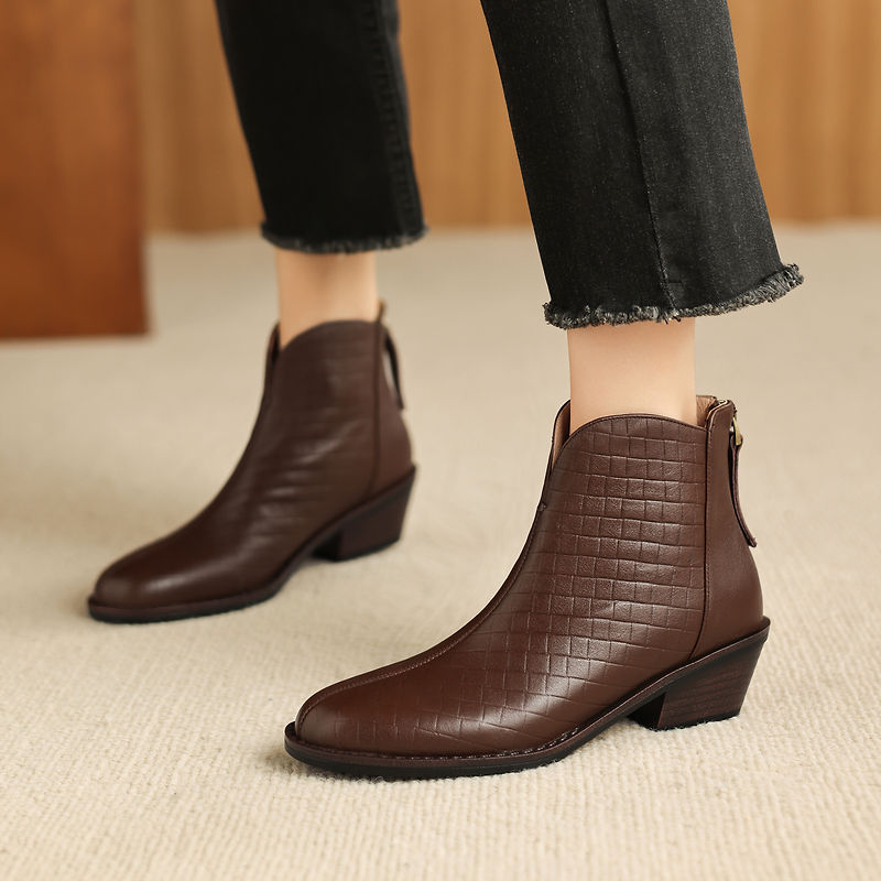Camila ankelboots i äkta läder