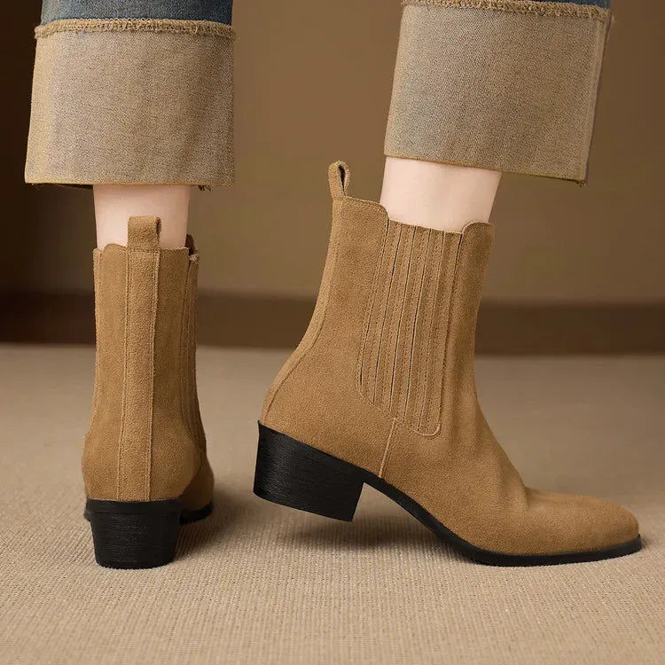 Bottes Mia en daim véritable