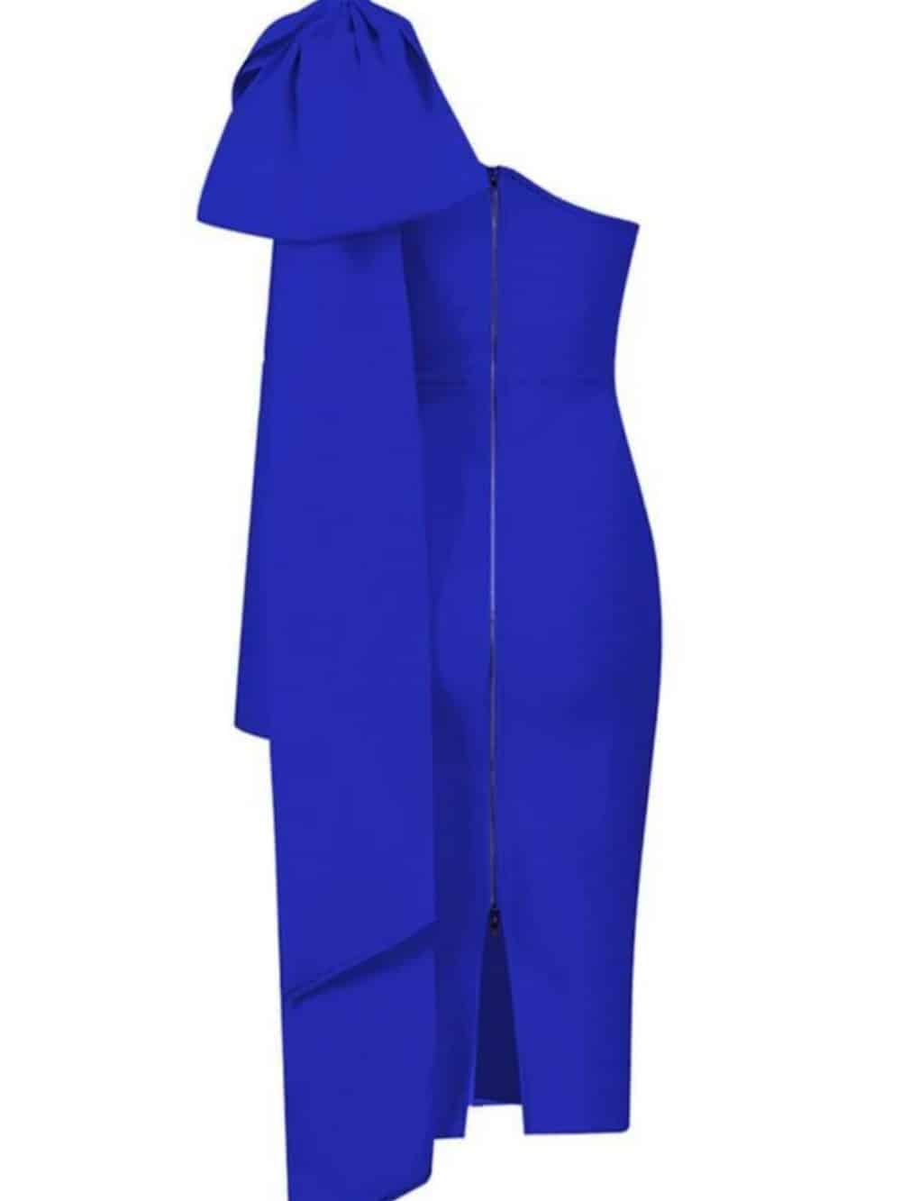 Abbey Blue One-Shoulder-Verbandskleid