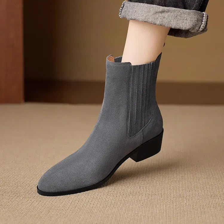 Bottes Mia en daim véritable