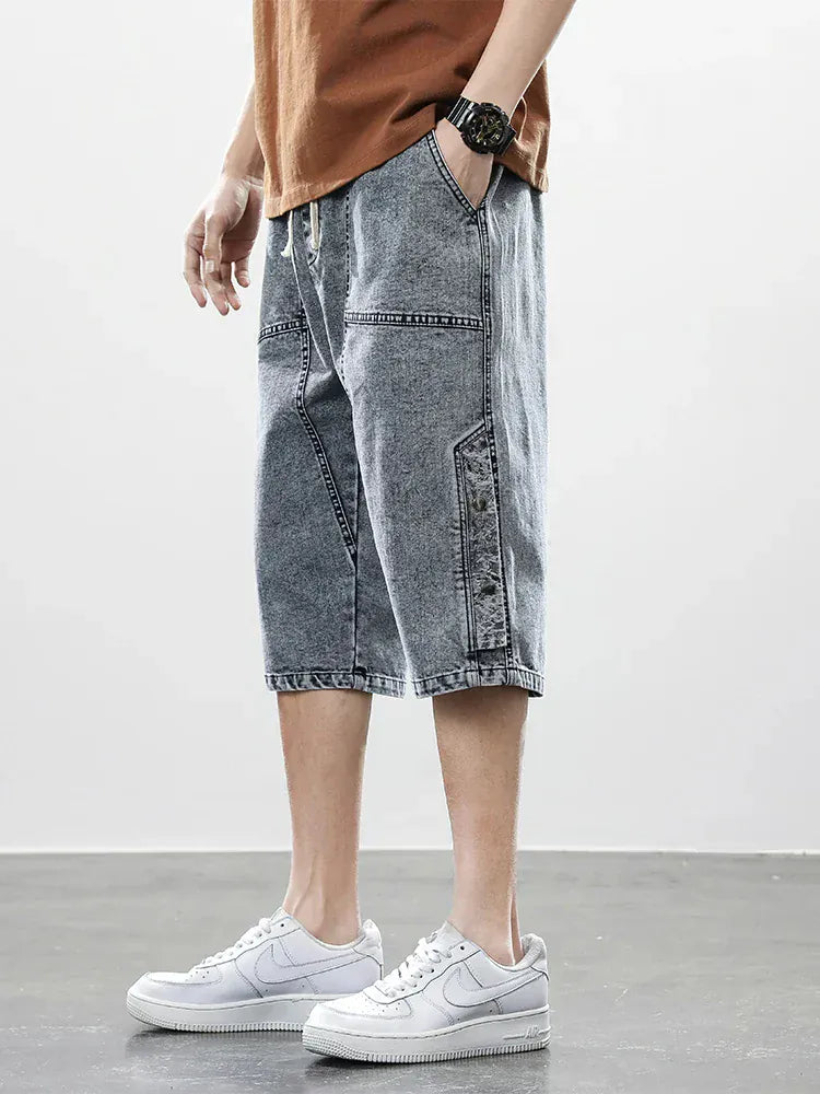 Logan Drop-Cut Denimshorts