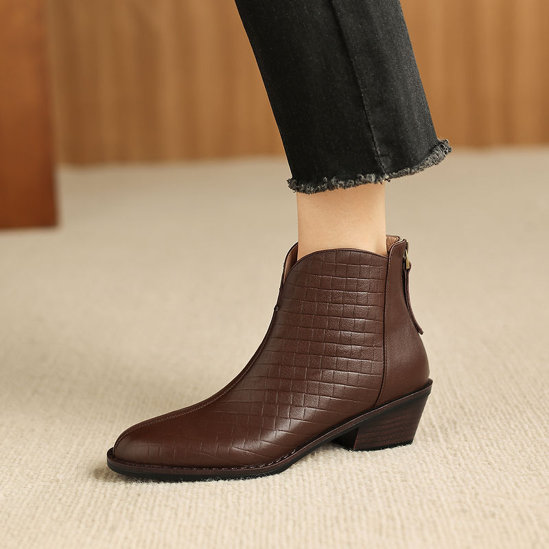 Camila ankelboots i äkta läder