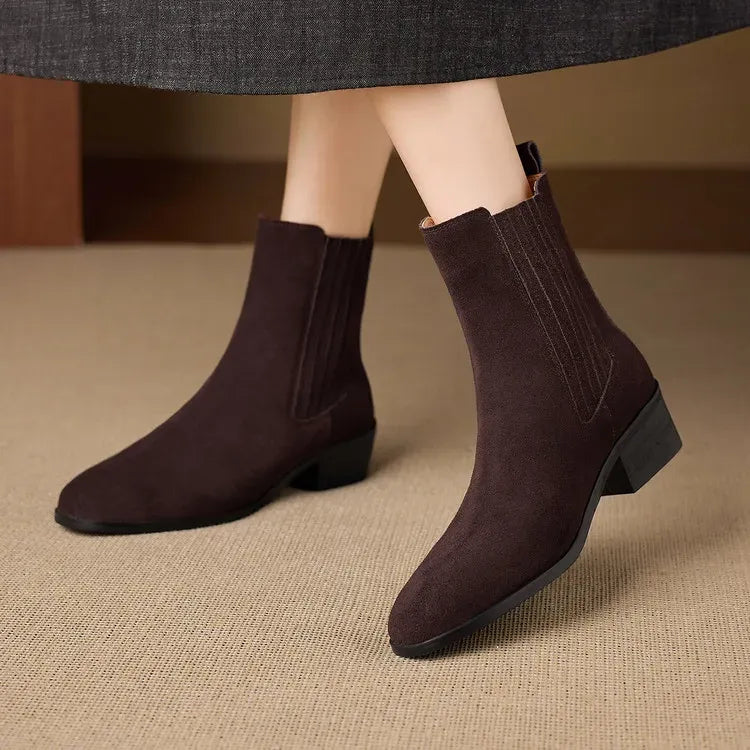 Bottes Mia en daim véritable