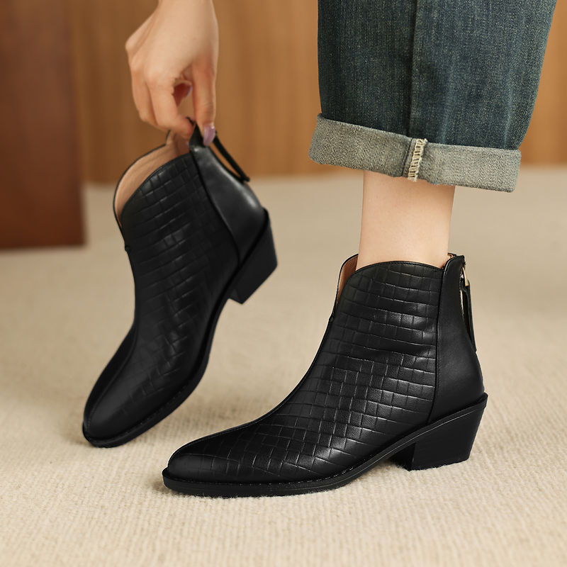 Camila ankelboots i äkta läder