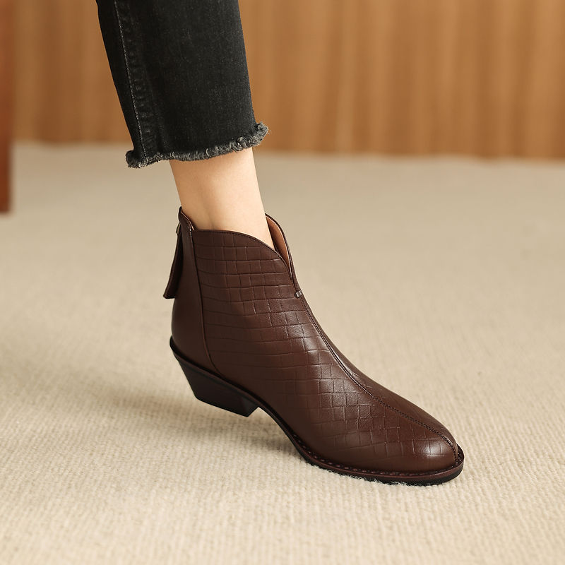 Camila ankelboots i äkta läder